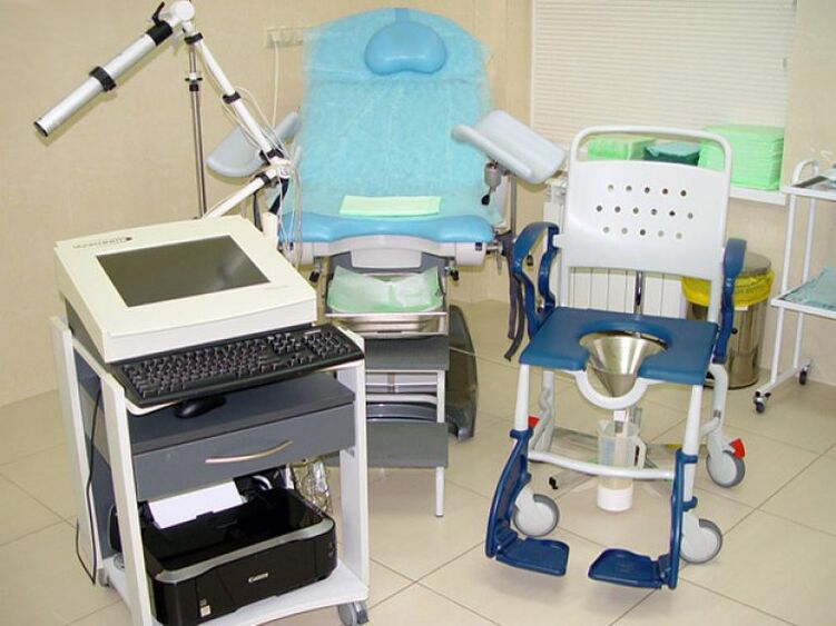 Equipment for performing urodynamic studies in cases of suspected prostatitis. 